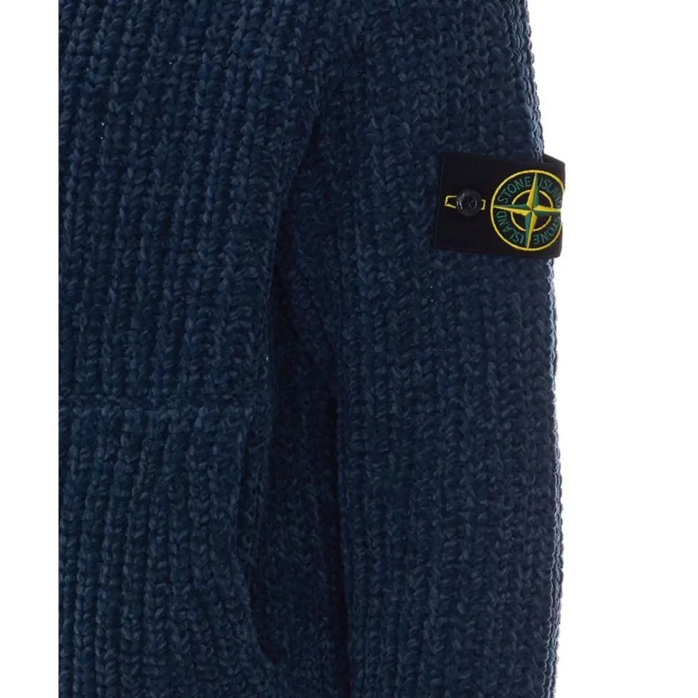 Stone Island Men Logo Zipped And Hooded Sweater